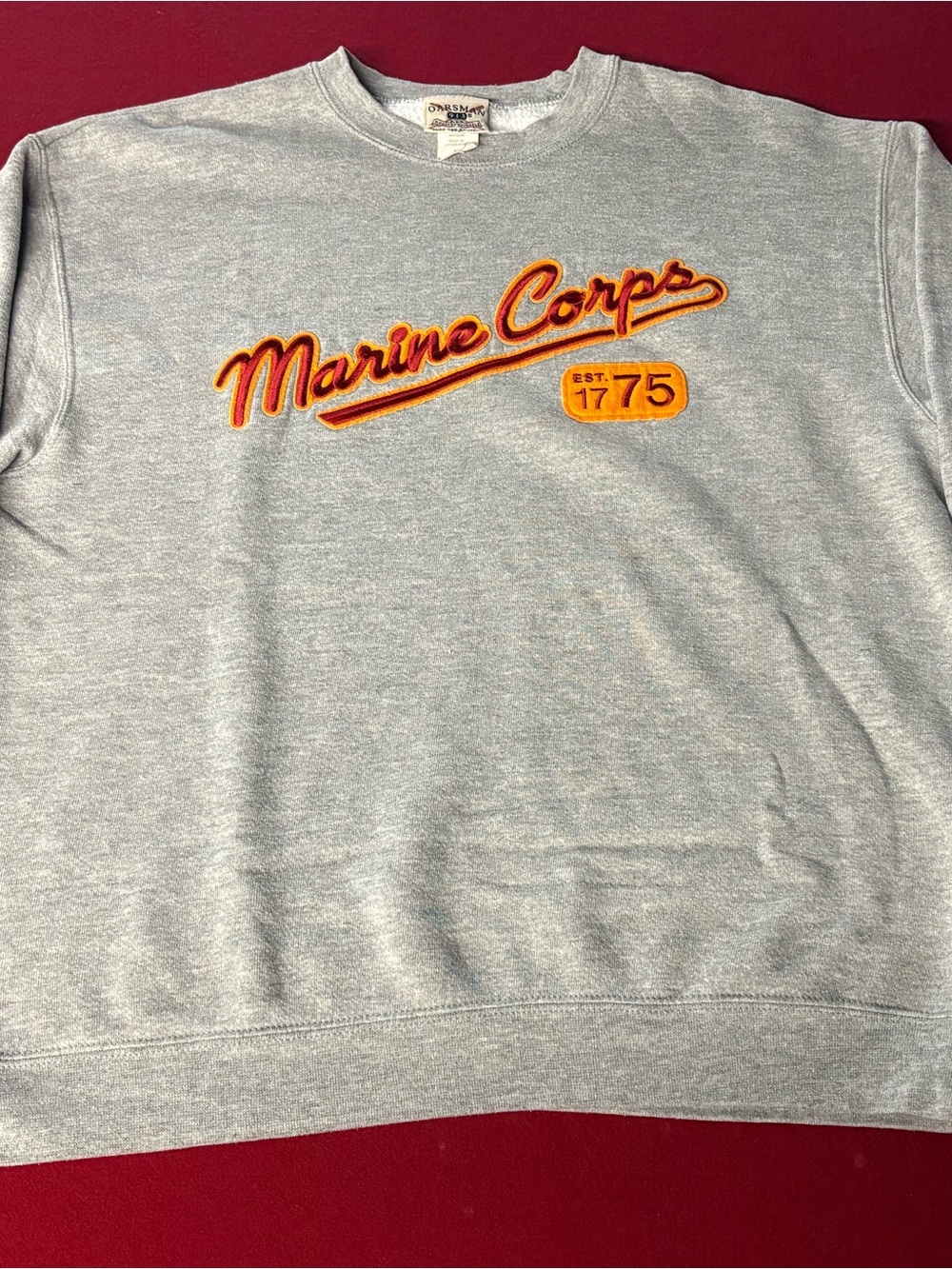 Marine Corps Embroidered Crewneck Sweatshirt - Gray